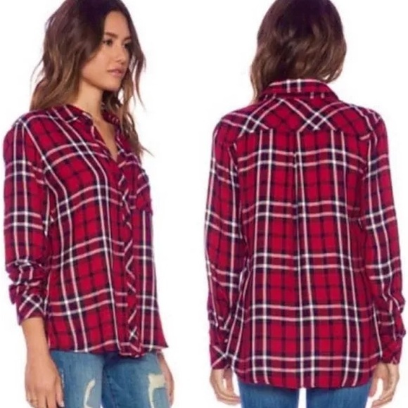 Rails Hunter Red Plaid Button-Up Shirt Medium - Picture 1 of 9